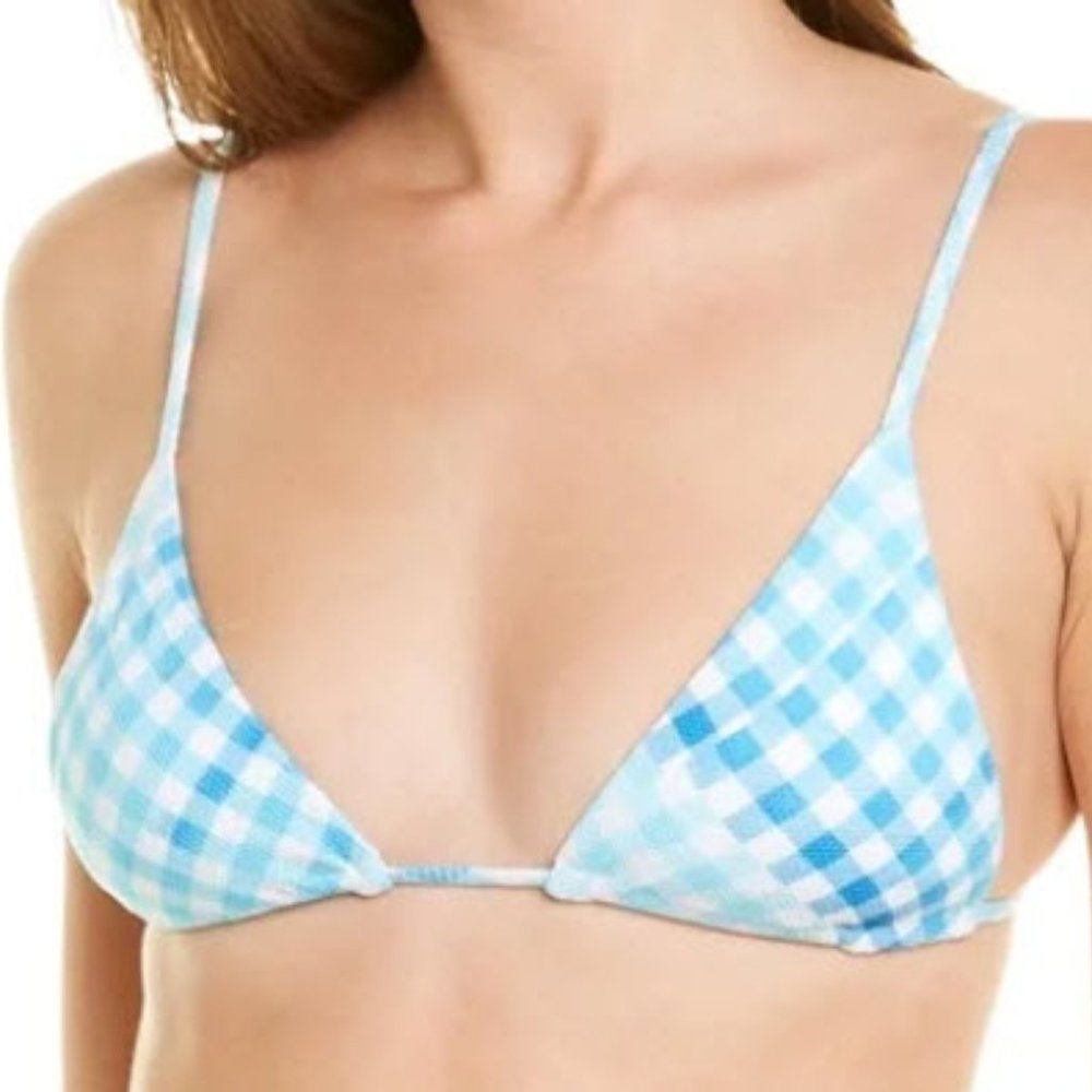 L Space Brittany Bikini Top and Bottom in Blue Gingham - Size M